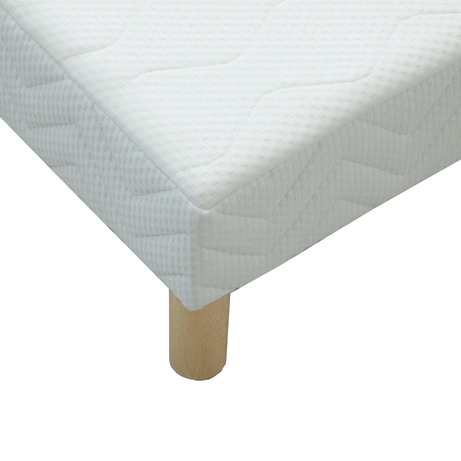  COMTE Sommier tapissier à 12 lattes fixes coutil stretch blanc