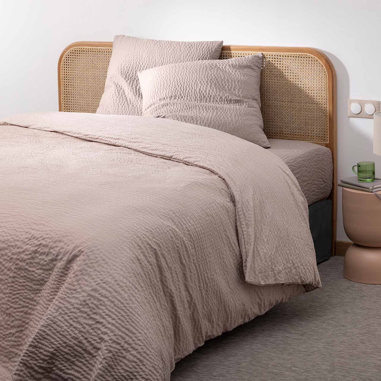 Drap Housse 140x190, Drap Housse 140x200 Bonnet 30 cm 2 Personnes,  Microfibre Confortable et Respirant Housse Matelas Beige : :  Cuisine et Maison